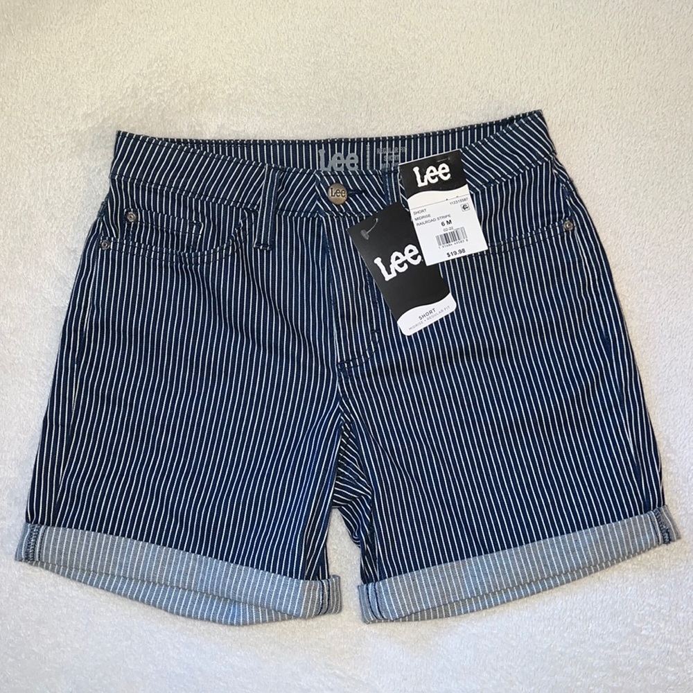 Lee short midrise railroad stripe